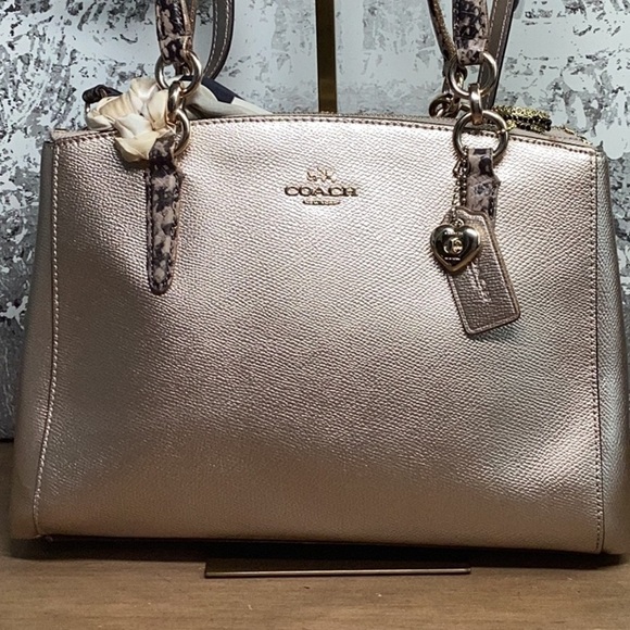 Coach H1677-F56853 Madison Gold Metallic Pebbled Leather 3 Compartments Bag - Picture 6 of 16